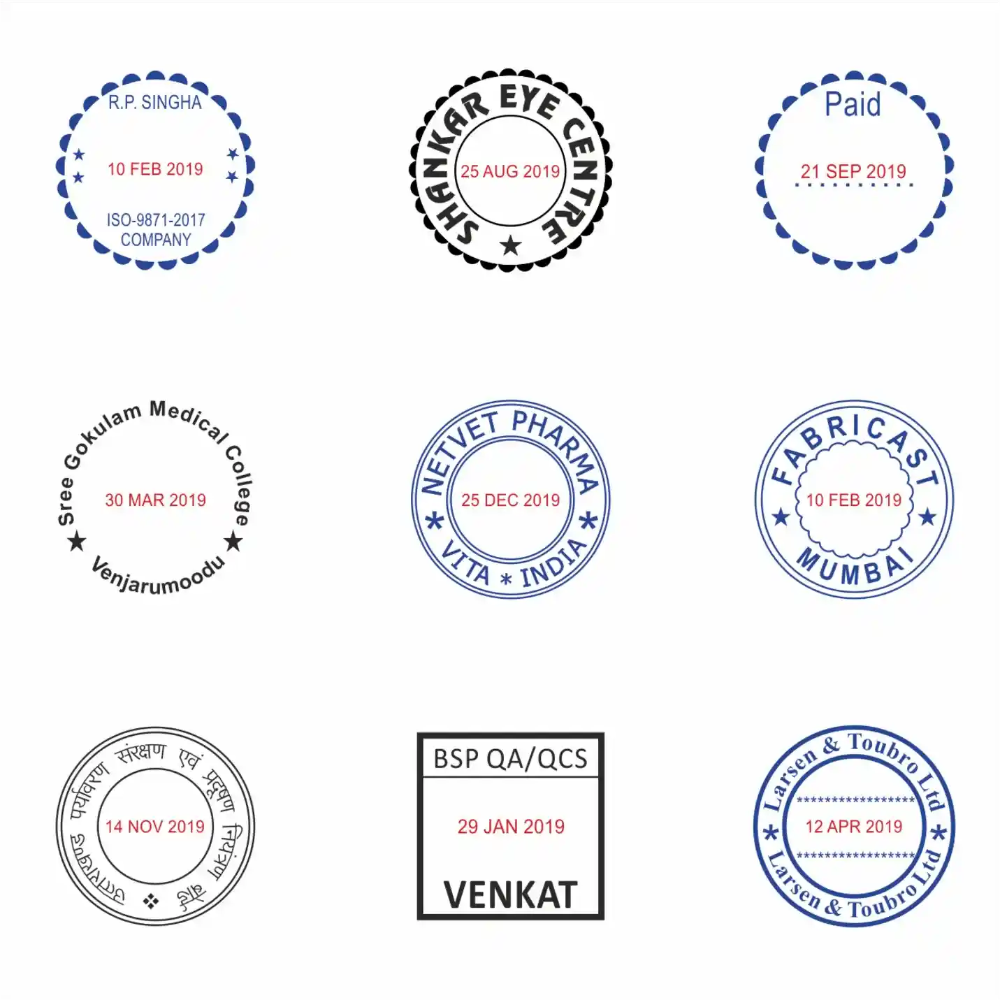 Top-tier Self Inking Dater Logo Stamps