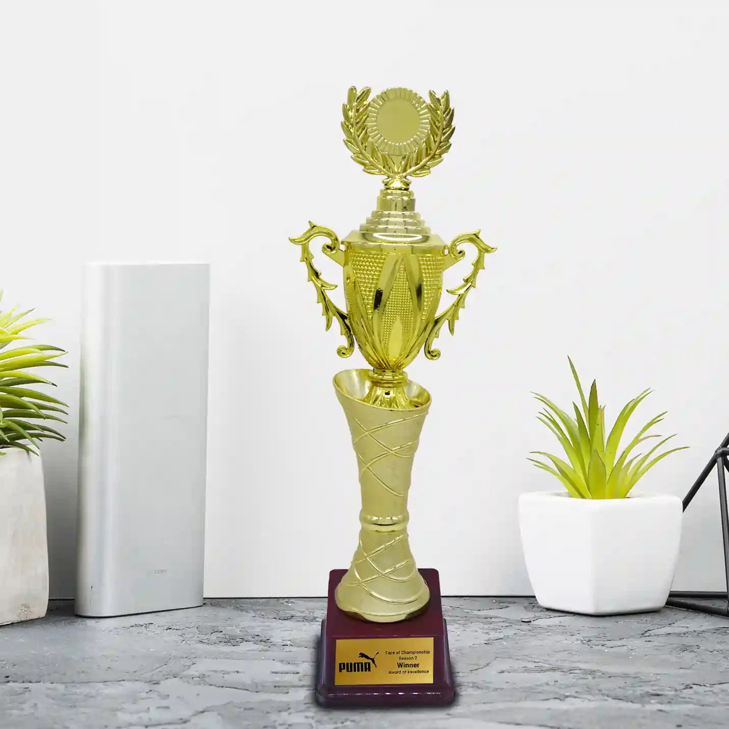 Best-Quality Golden Corporate Trophy