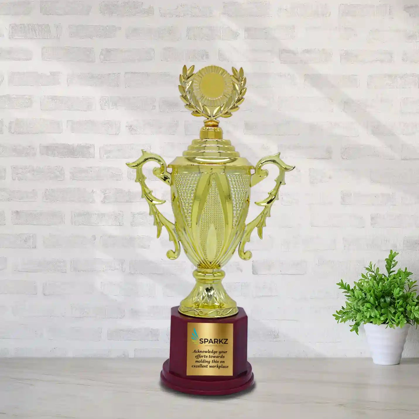 Top-Quality Gold-Plated Excellence Trophy Img 1