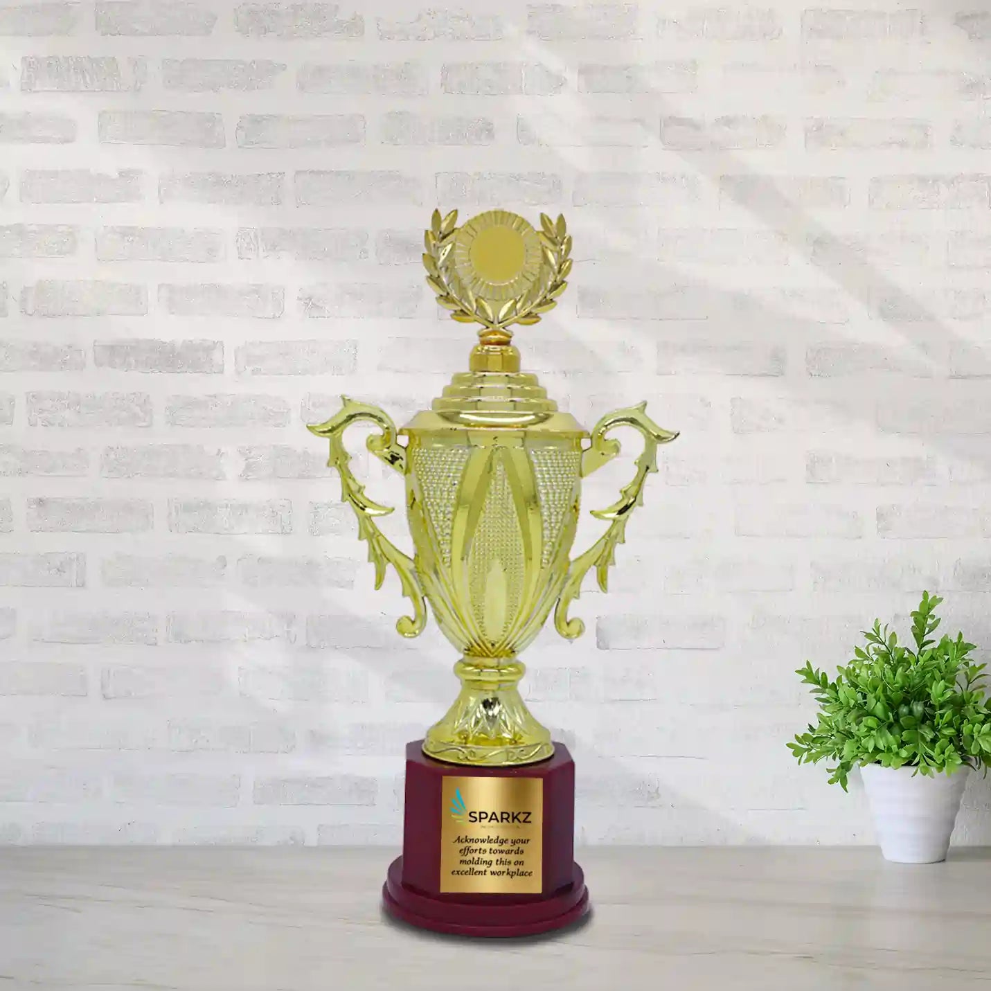 Top-Quality Gold-Plated Excellence Trophy Img 1