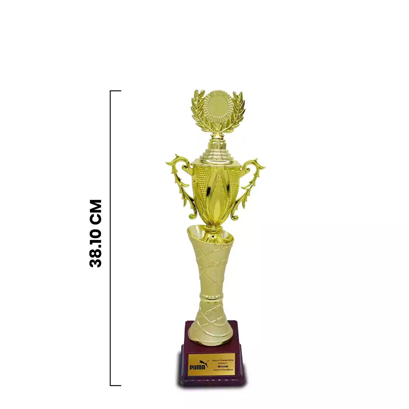 Prestigious Golden Crystal-Studded Trophy Img 2