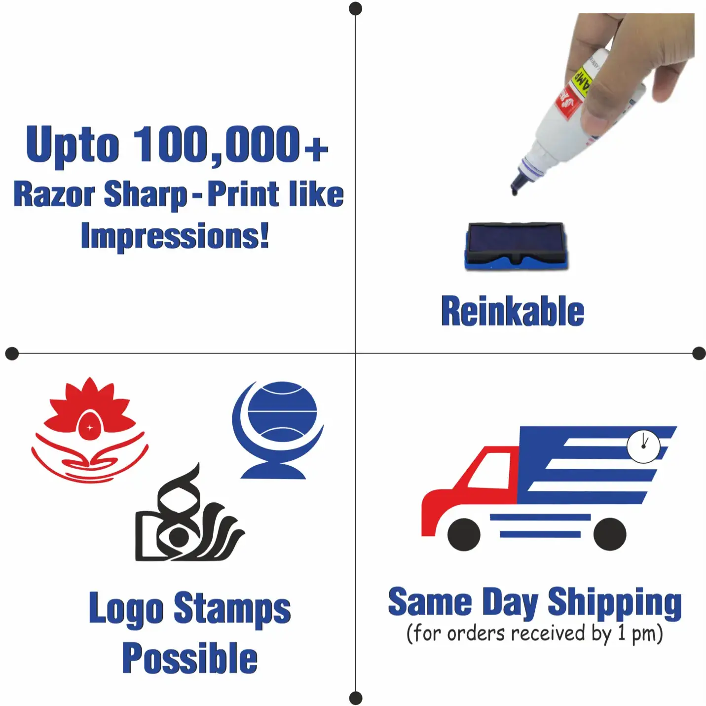 Classic Round Pre Inked Rubber Stamp 