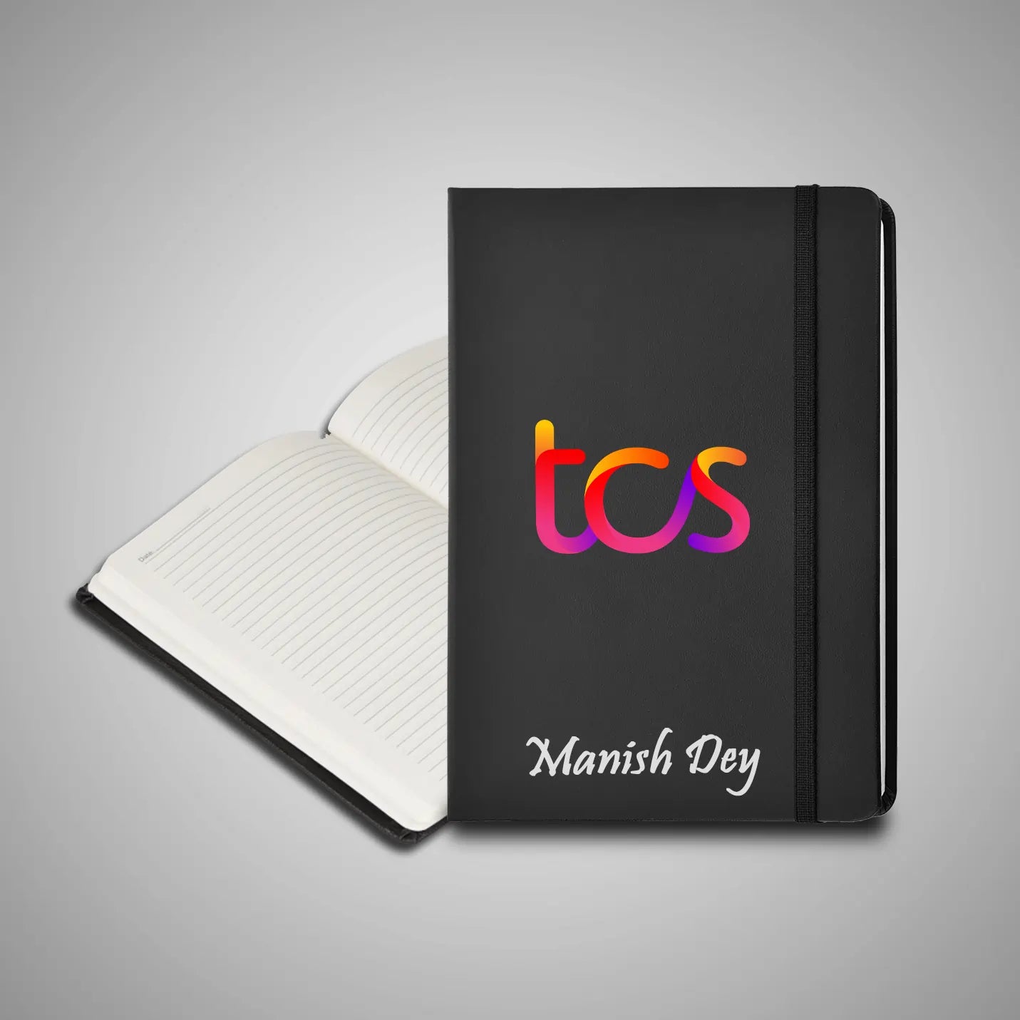 Elegant Black Elastic Pen & Diary Combo Gift Set