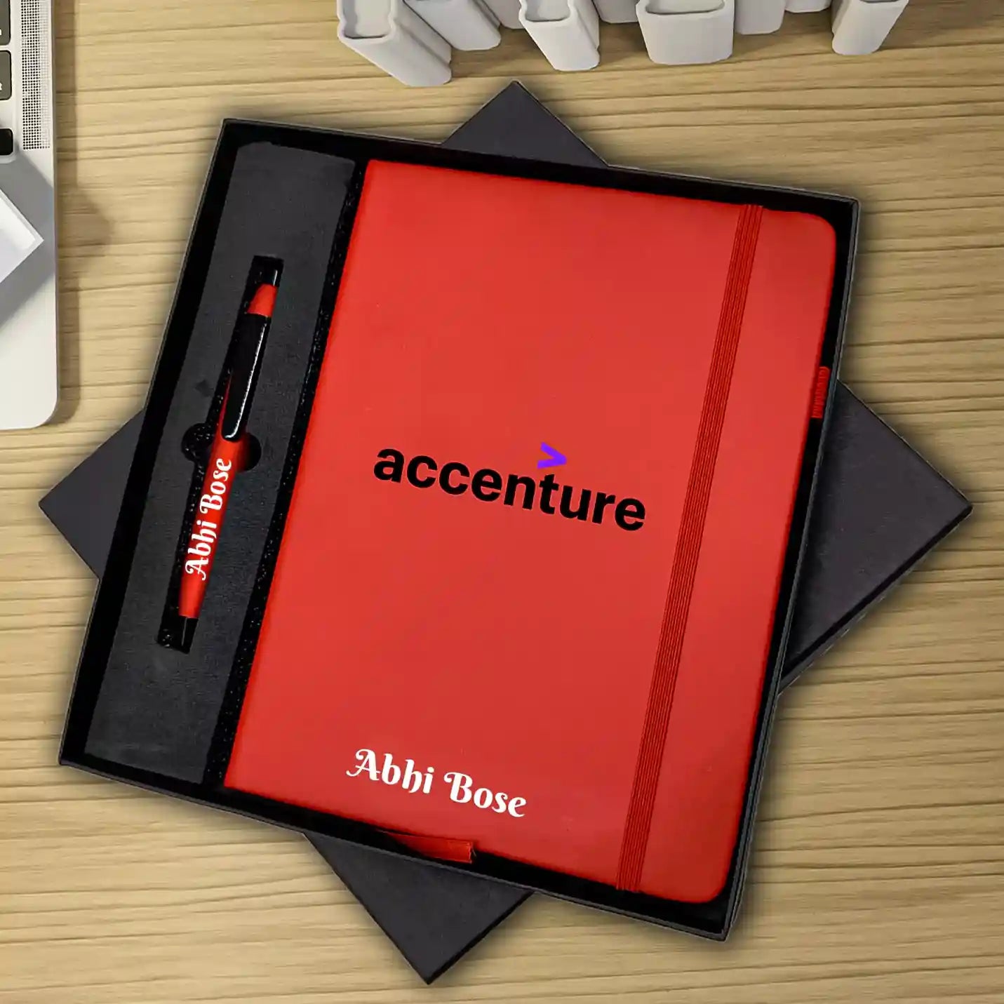 Elite Red Elastic Pen & Diary Combo Gift Set img 1