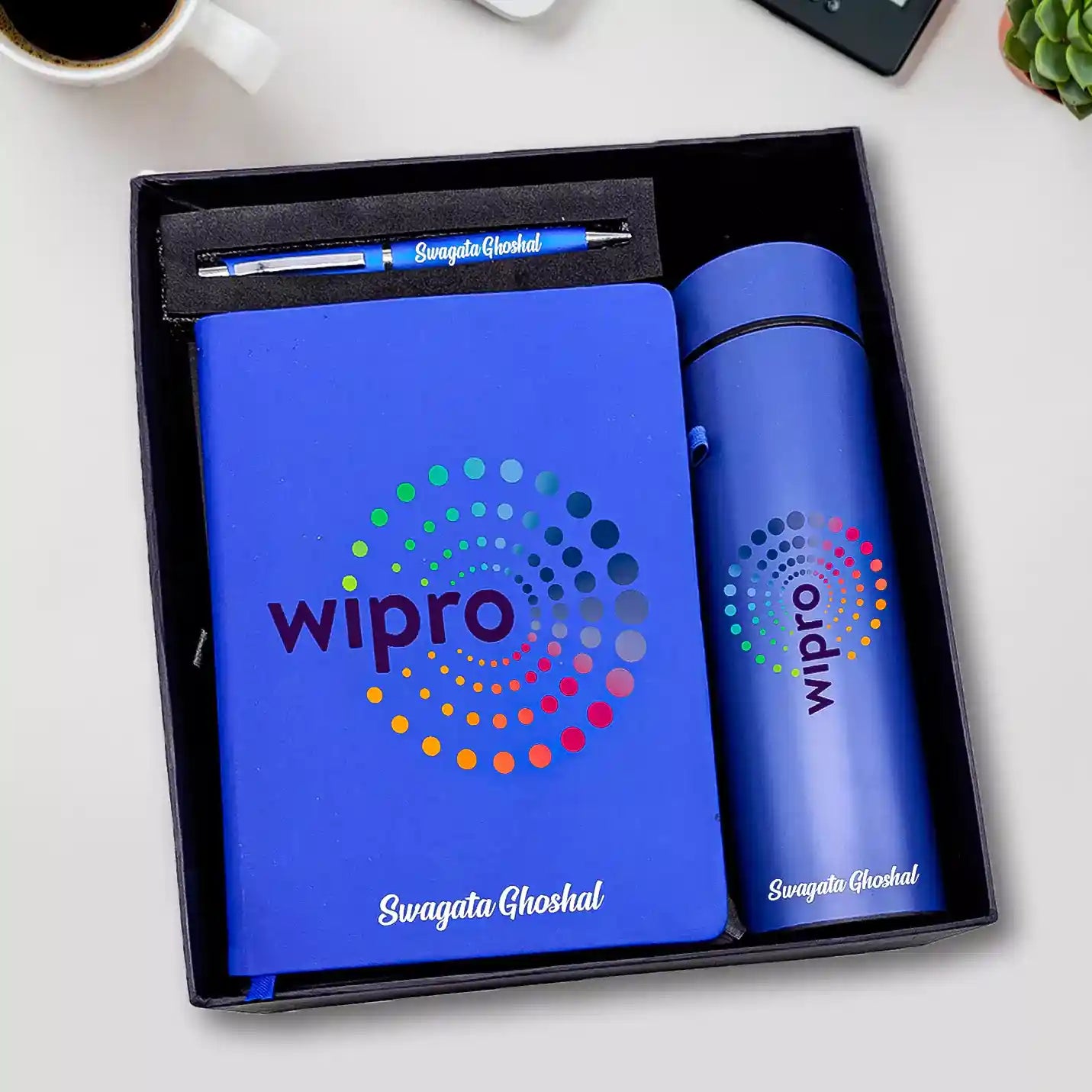 Best-Quality 3 in 1 Black Bottle, Diary & Pen Combo Gift Set Img 1