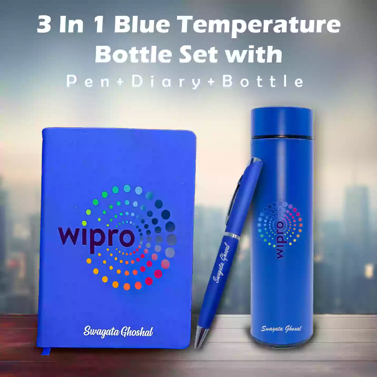 Best-Quality 3 in 1 Black Bottle, Diary & Pen Combo Gift Set Img 3