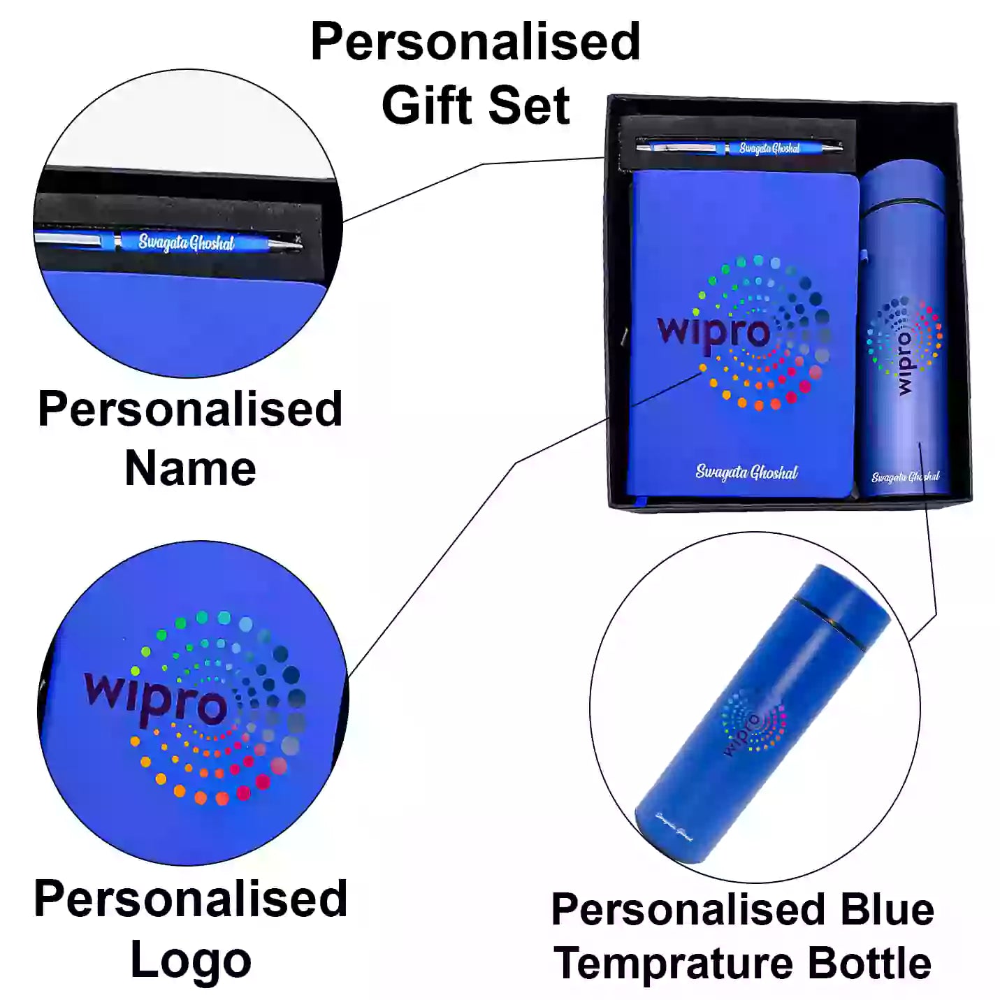 Best-Quality 3 in 1 Black Bottle, Diary & Pen Combo Gift Set Img 4