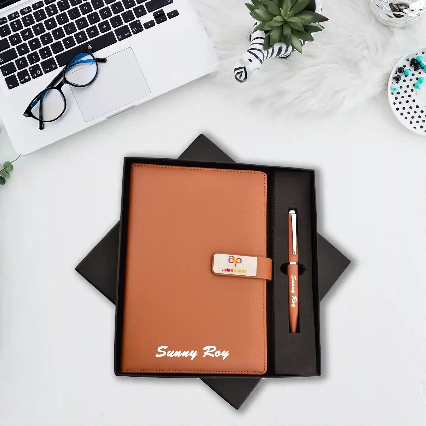 Exclusive Tan Metal Pen & A5 Size Notebook Combo Gift Set Img 2