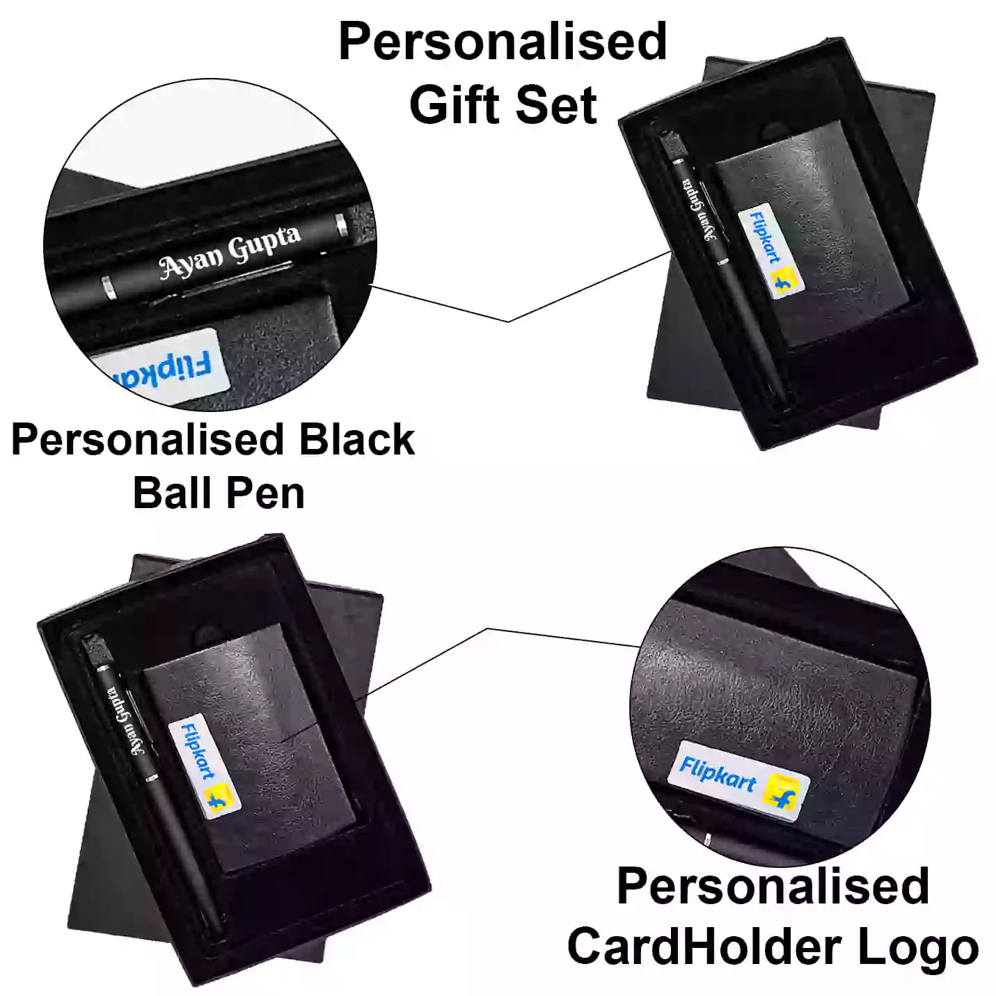 Premium Horizontal Brown Pen & Cardholder Combo Gift Set Img 4