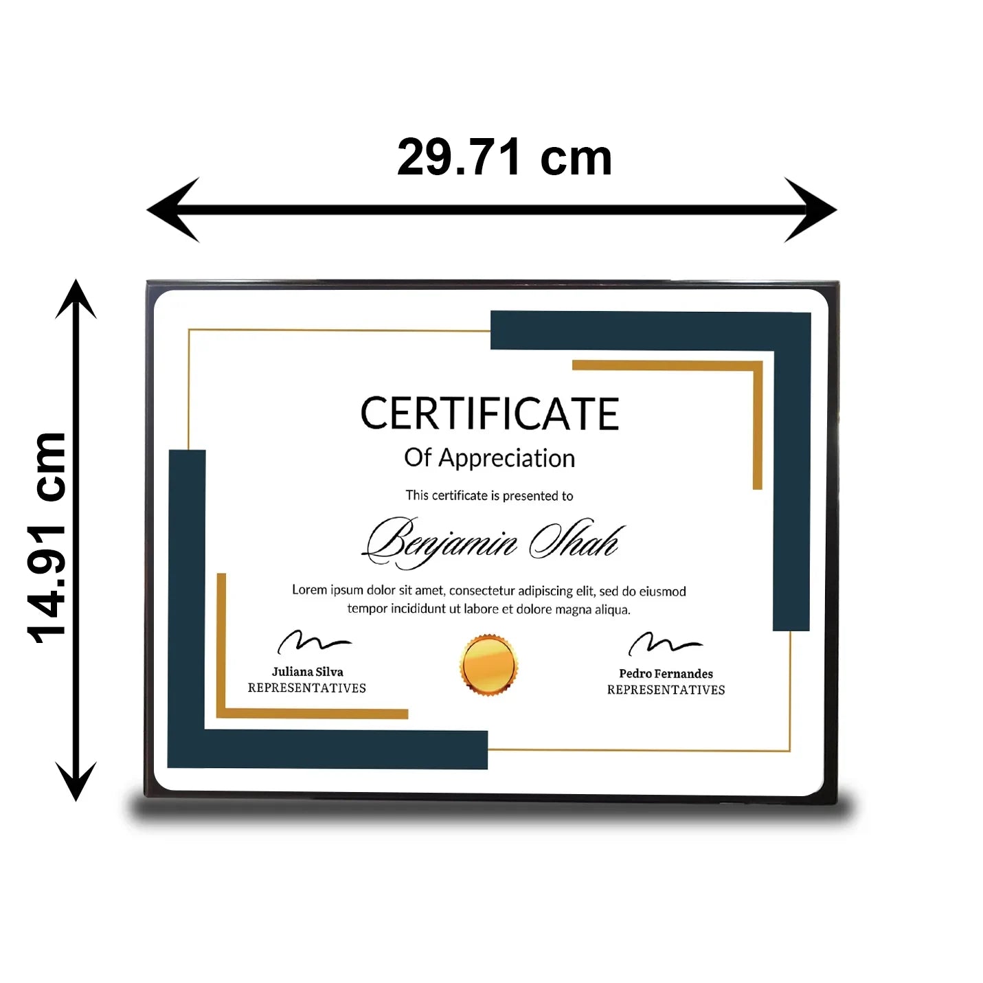 Top-quality Elite Sublimatable Unisub Metal Certificate