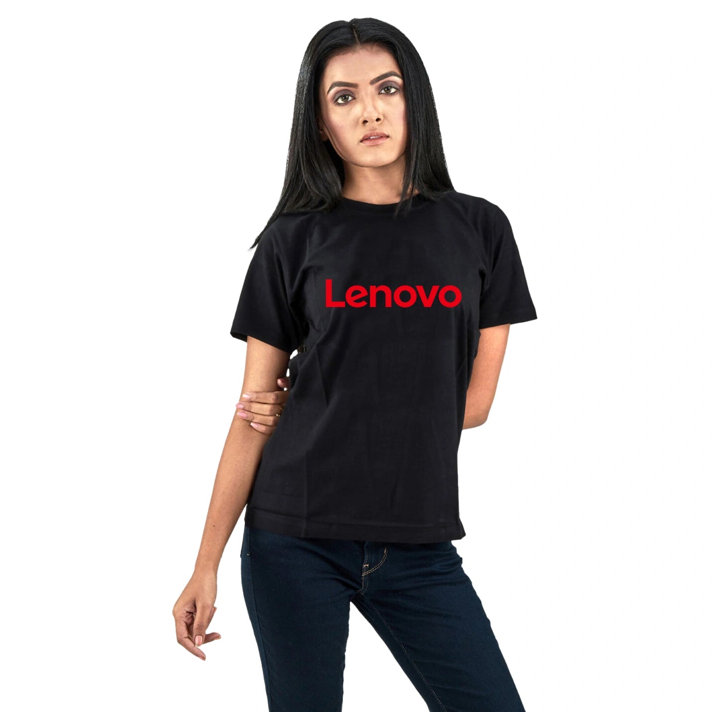 Premium Fit Pure Cotton Round Neck Black T-shirts Img 2