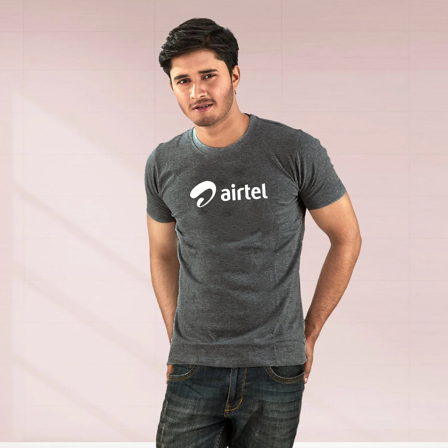 Ultimate Pure Cotton Round Neck Deep Grey T-shirts  Img 1