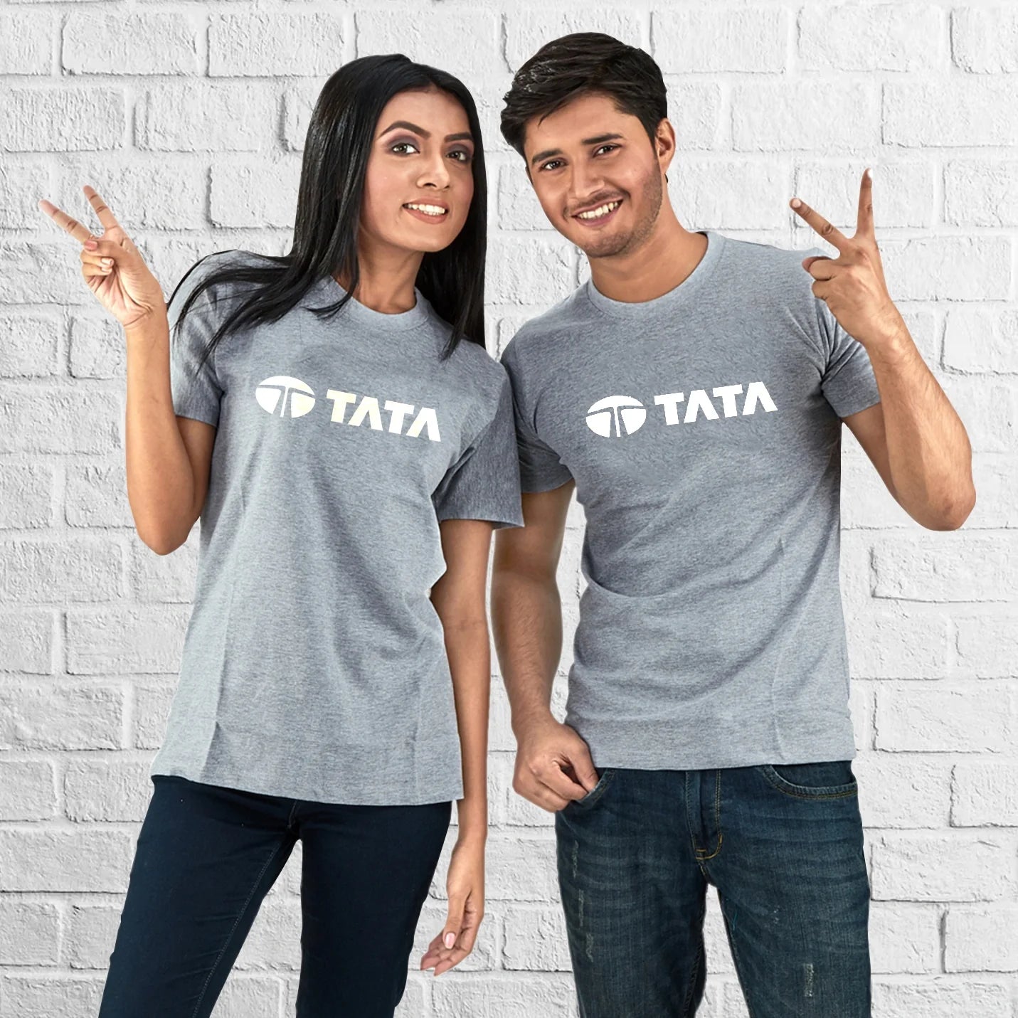 Premium Pure Cotton Round Neck Grey T-shirts  Img 1