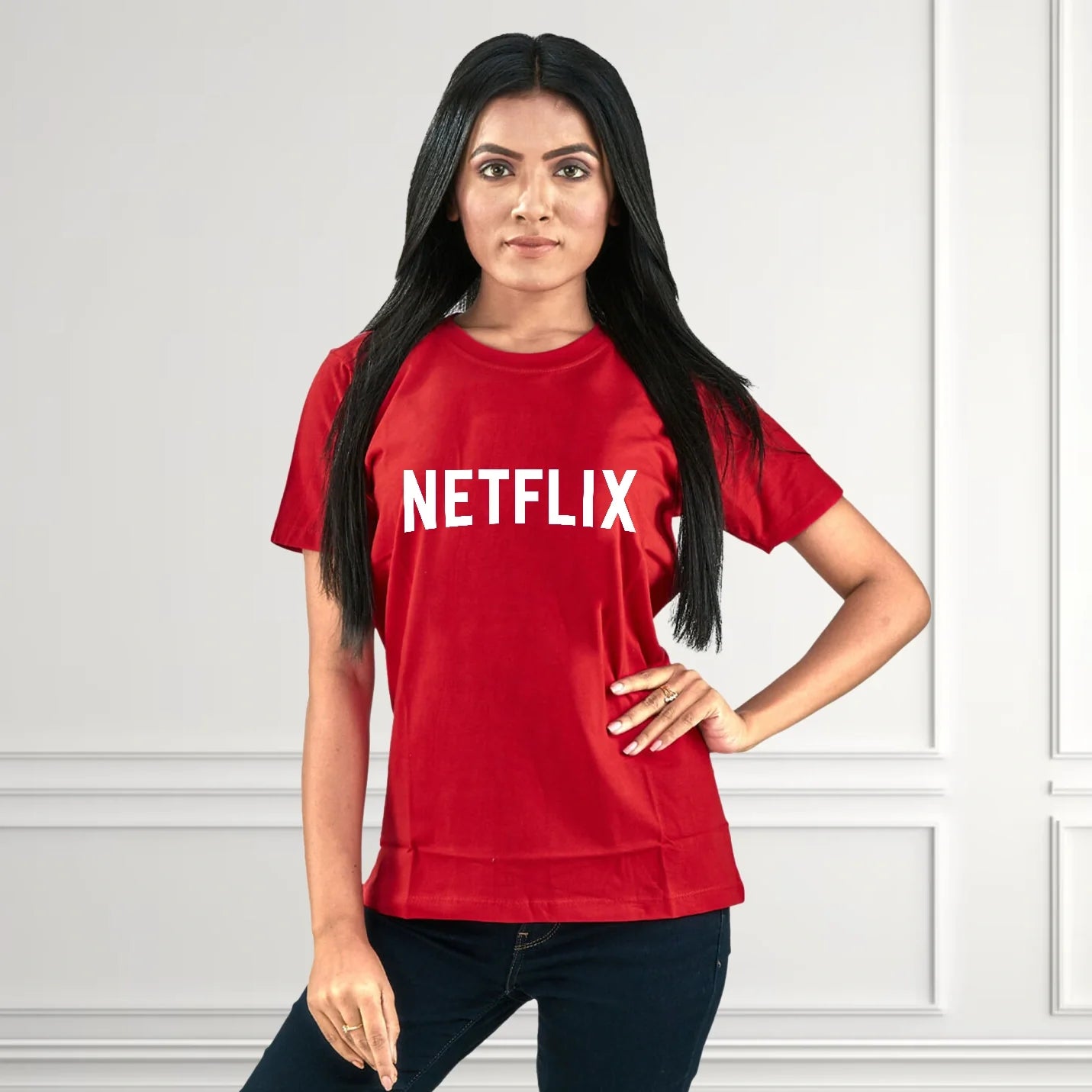 Comfort Pure Cotton Round Neck Red T-shirts