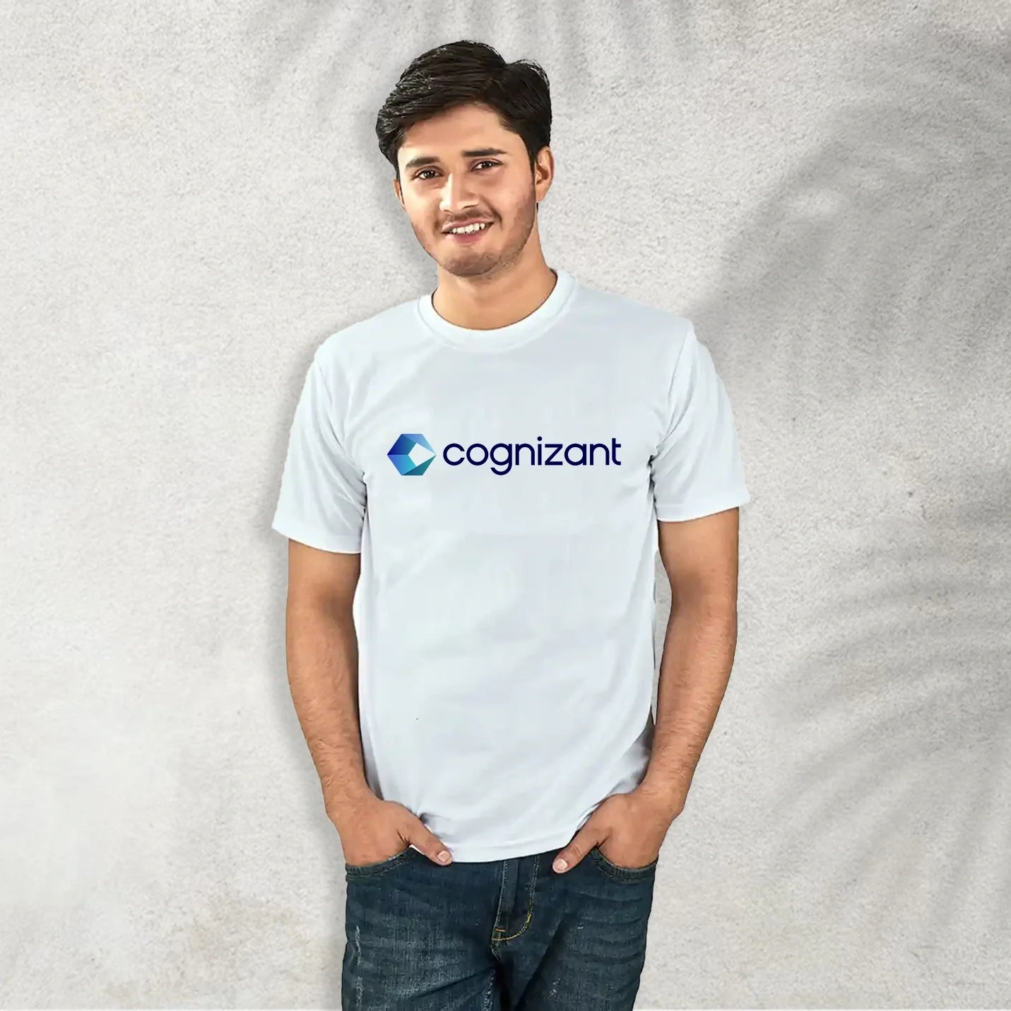 Stylish Pure Cotton Round Neck White T-shirts  Img 1