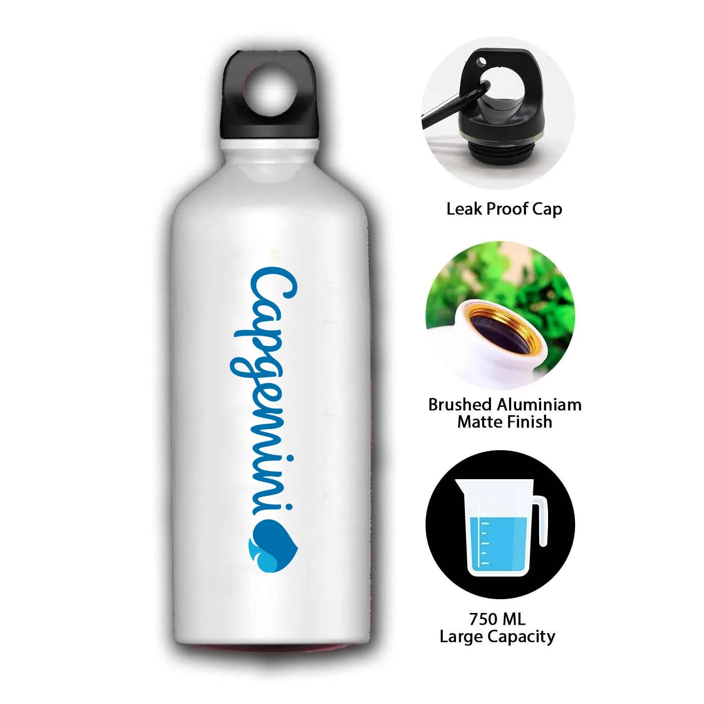 Elegant White Stainless Steel Water Sipper Bottle img 2