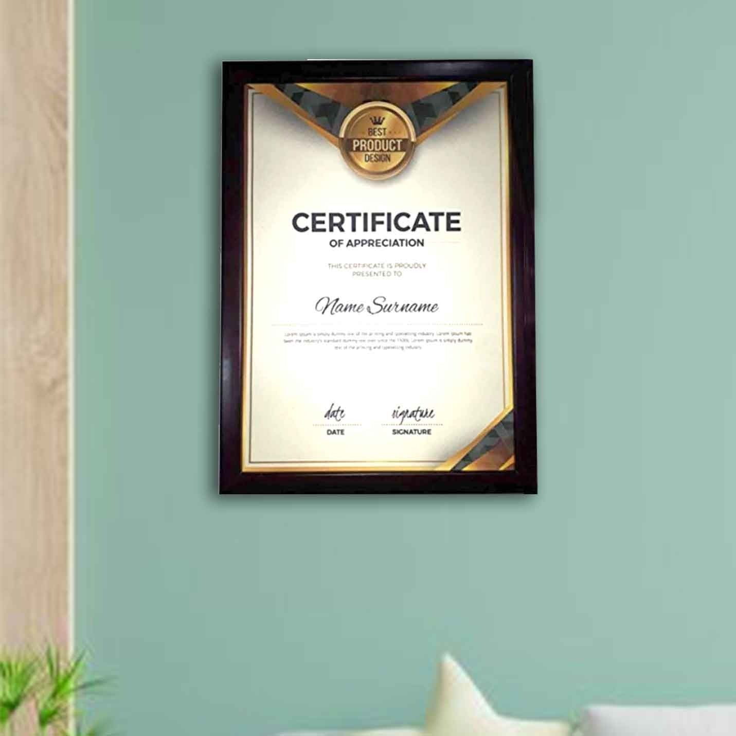 Elegant Wooden Frame Achievement Certificates