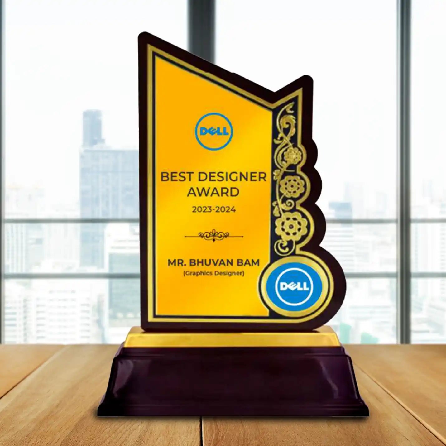 Elegant Asymmetrical Shield Trophy