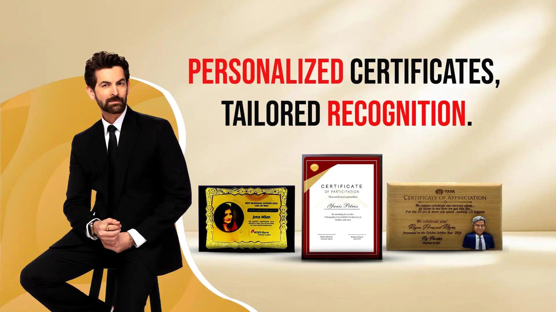 Personalized Certificates Tailored Recognition Banner Page